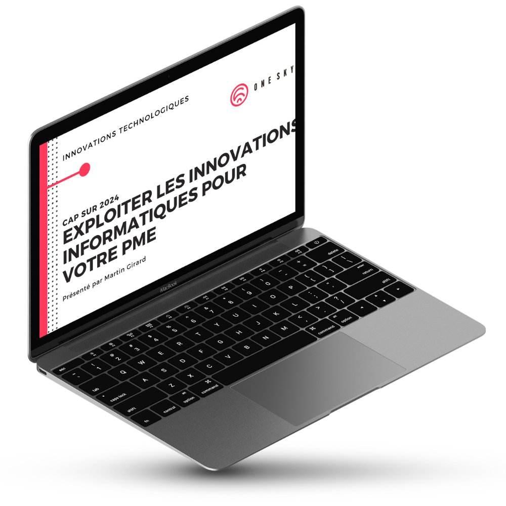 ordinateur affichant une présentation sur les innovations informatiques